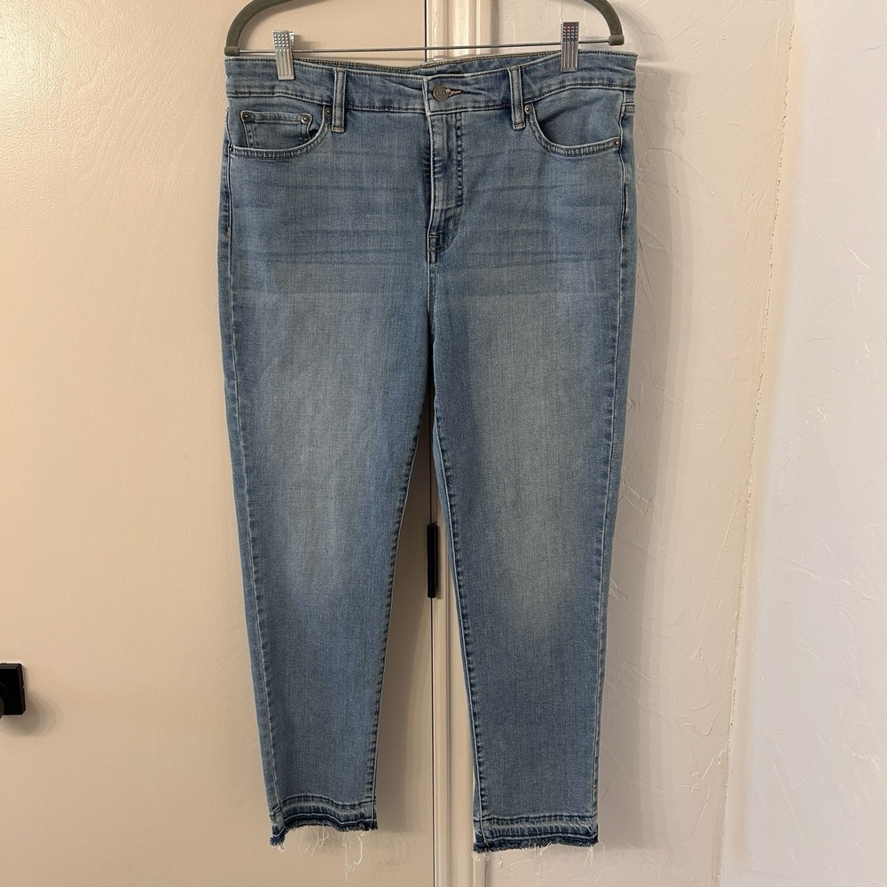 Lauren Ralph Lauren Size 14 Premier Straight Cropped Jeans Blue Medium Wash